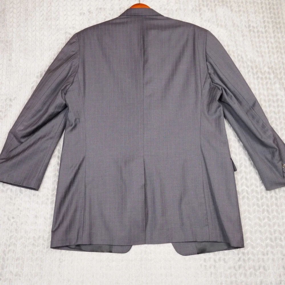 Lauren Ralph Lauren Blazer Mens 46L Gray Pinstripe Sport Coat Wool Blend